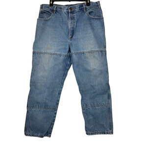 Guide Gear Men's Double Knee Denim Work Pants High Rise Blue Size 40 x 30